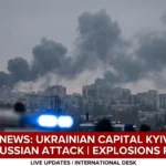 Ukrainian capital Kyiv hit by massive Russian attack as explosions light up the sky and air defenses remain active