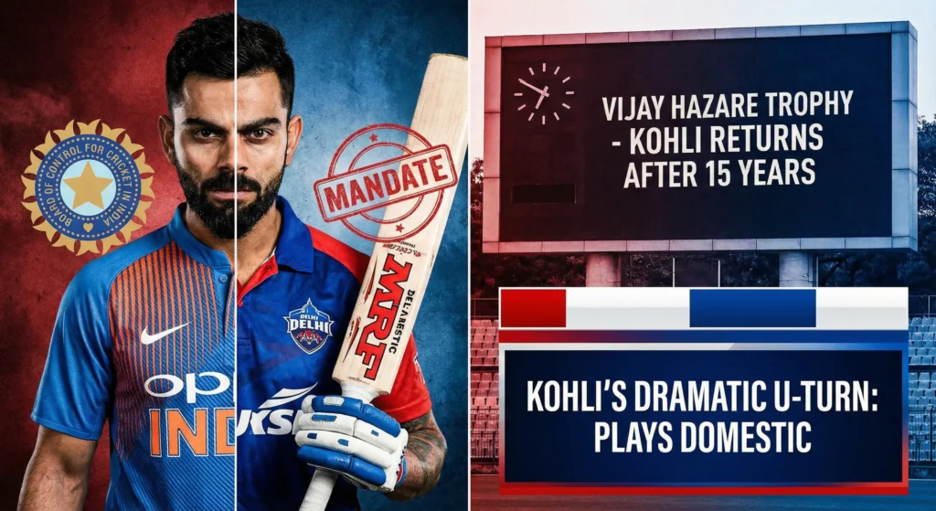 Kohli’s Dramatic U-Turn: Star Batsman to Play Vijay Hazare Trophy After 15 Years Following BCCI Mandate