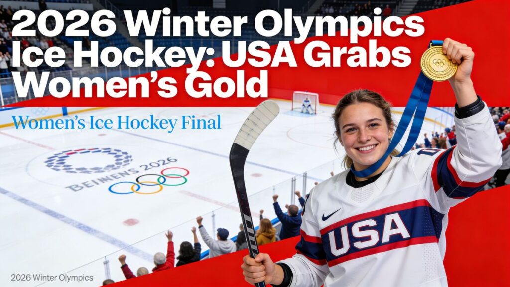 2026 Winter Olympics ice hockey action at Milano Santagiulia Arena